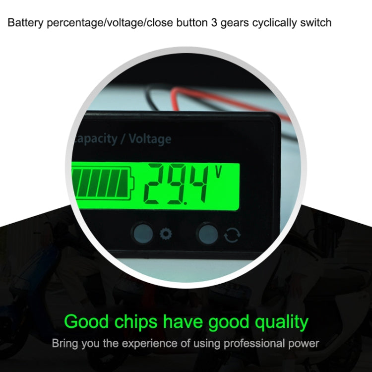 H6133 12V-84V Lead-acid Battery Voltage Tester Percentage Voltmeter Gauge Lithium Battery Status Monitor, 12V-84V Blue Light, 12V-84V Green Light, 12V-84V White Light
