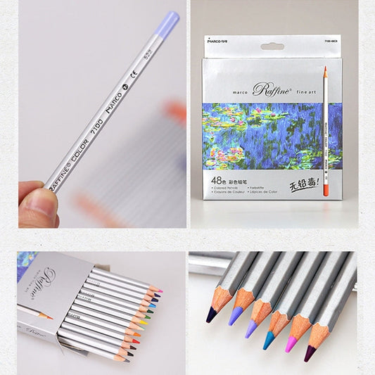 Professional Art Sketch Coloring Books Drawing Vibrant Colors 48-color Wooden Colored Pencils Set, 48-color