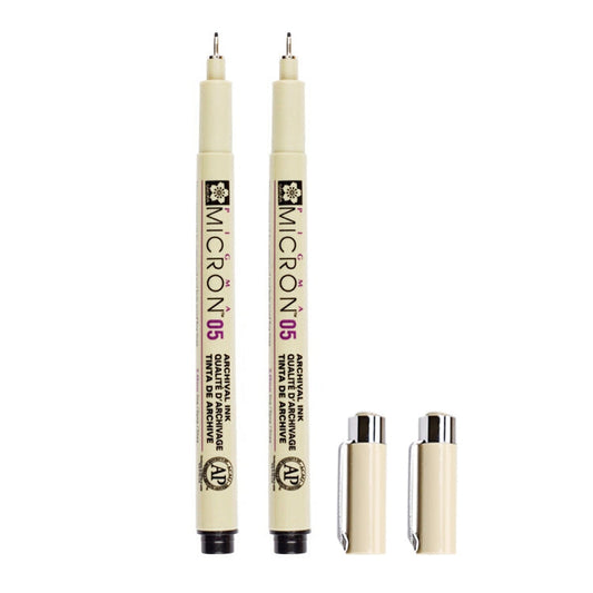 2 PCS Archival Pigment Ink Drawing Fineliner Pens Nib Manga Micron Pen, 0.25mm, 0.3mm, 0.35mm, 0.45mm, 0.5mm
