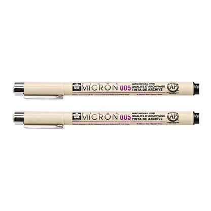2 PCS Archival Pigment Ink Drawing Fineliner Pens Nib Manga Micron Pen, 0.5mm, 0.25mm, 0.3mm, 0.35mm, 0.45mm