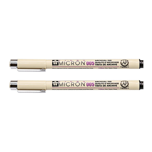2 PCS Archival Pigment Ink Drawing Fineliner Pens Nib Manga Micron Pen, 0.5mm, 0.25mm, 0.3mm, 0.35mm, 0.45mm