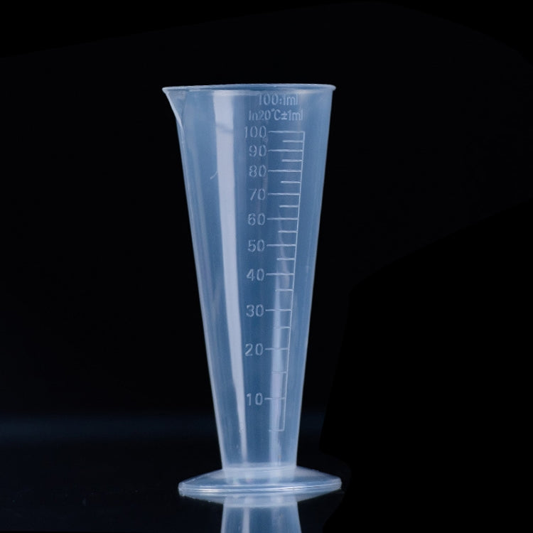 10 PCS 100ml Food Grade PP Plastic Flask Digital Cone Measuring Cup Cylinder Scale Measure Glass Lab Laboratory Tools, 100ml
