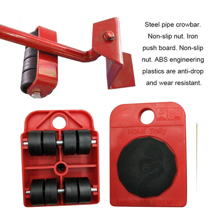 Heavy Furniture Home Trolley Lift And Move Slides Kit 4 Rollers & Furniture Lifter Mover Transport Set