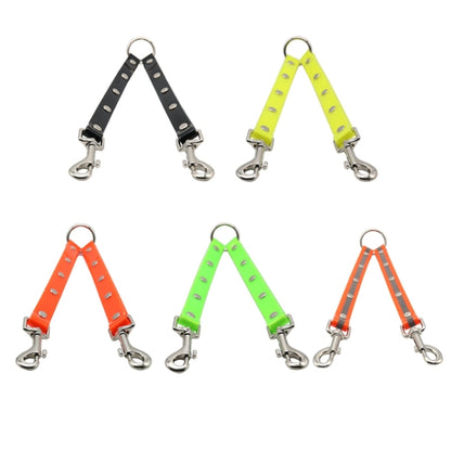 TPU Material Pet Dogs 2 in 1 Tangle-free Traction Rope Double Pet Dog Walking Leash, Length: 25 cm, 2 in 1 (Red)
