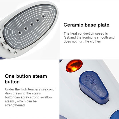 Multifunction Household Handheld Steamer Travel Portable Hand - Held Steam Hanging Hot Machine Ceramic Bottom with Flannelette Brush & Hair Brush & Measuring Cup,US Plug, US Plug Purple
