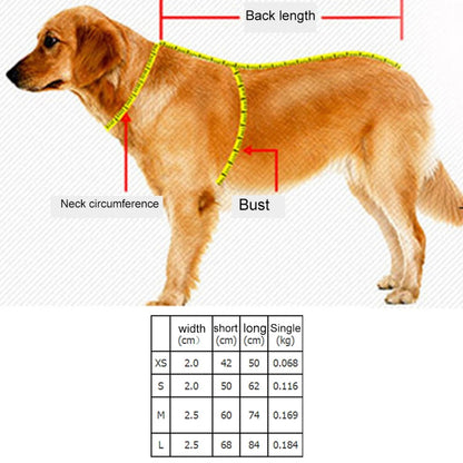 Pet Dogs A7 Reflective Polyester Chest Harness Lead Leash Traction Big Dogs Safety Chain Rope Collar, Size: S, 2.0*50*62cm, Size: S, 2.0*50*62cm