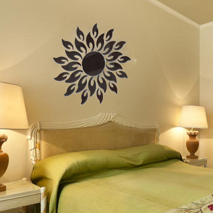 Sunflower Mirror Wall Sticker Bedroom Living Room Decoration Wall Stickers, Sunflower Black, Sunflower Glod, Sunflower  Silver