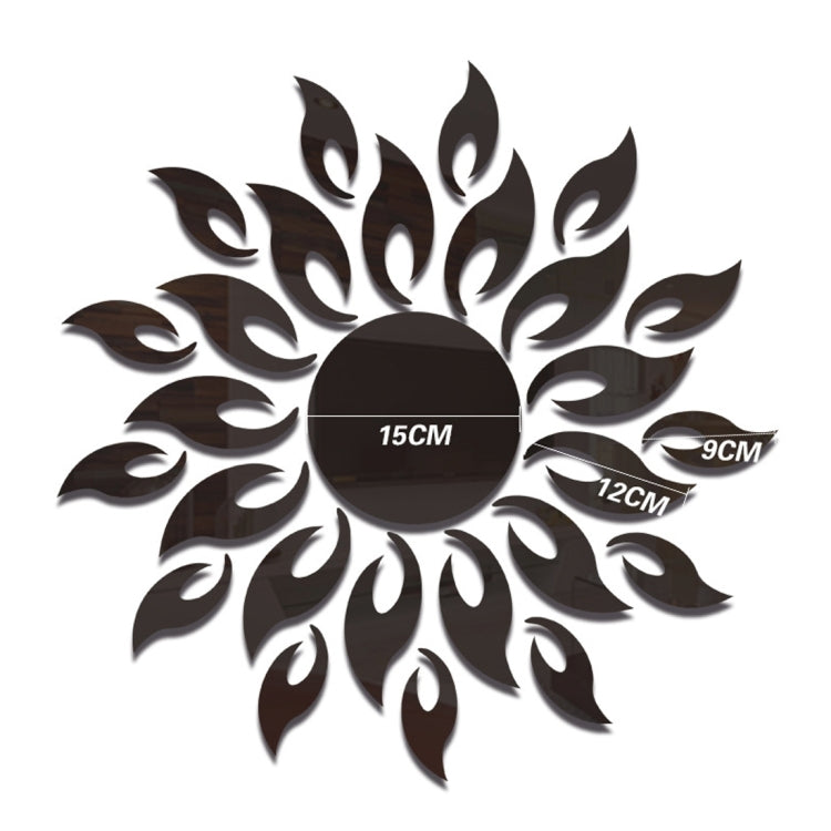 Sunflower Mirror Wall Sticker Bedroom Living Room Decoration Wall Stickers, Sunflower Black, Sunflower Glod, Sunflower  Silver