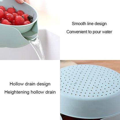 Kitchen Double Layer Fruit Bowl Washing Basket Lazy Bracket Snack Nuts Bowl