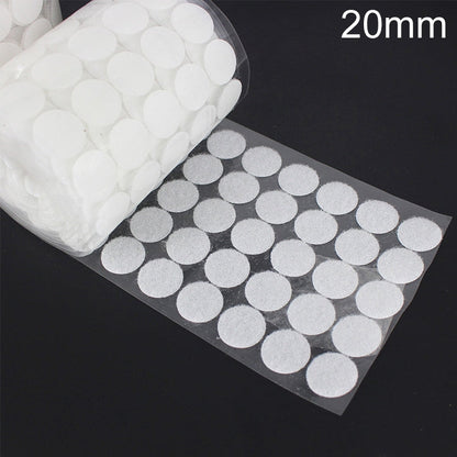 1000 PCS 20mm Round Nylon Adhesive Hook and Loop Fastener, 20mm (Black), 20mm (White)