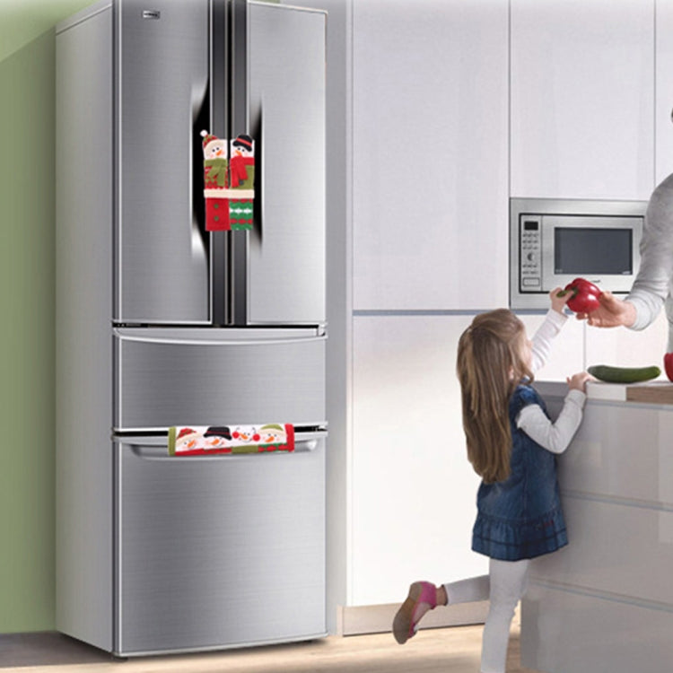 3 in 1 Christmas Style Cloth Fridge Microwave Oven Door Handle Cover Set, Size: 23*14cm, 3 in 1 Set