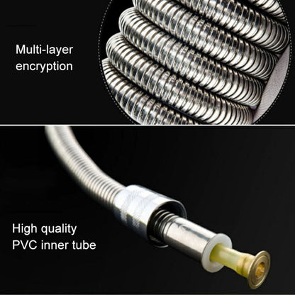 1.5m Flexible Stainless Steel Showerhead Hose Pipe Double Interlock Copper Interface Anti Burst Bath Water Pipe, 1.5m (Double Interlock)