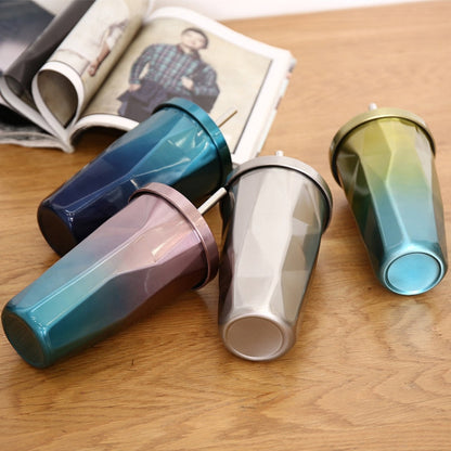 500ml Irregular Double Layer 304 Stainless Steel Sippy Cup