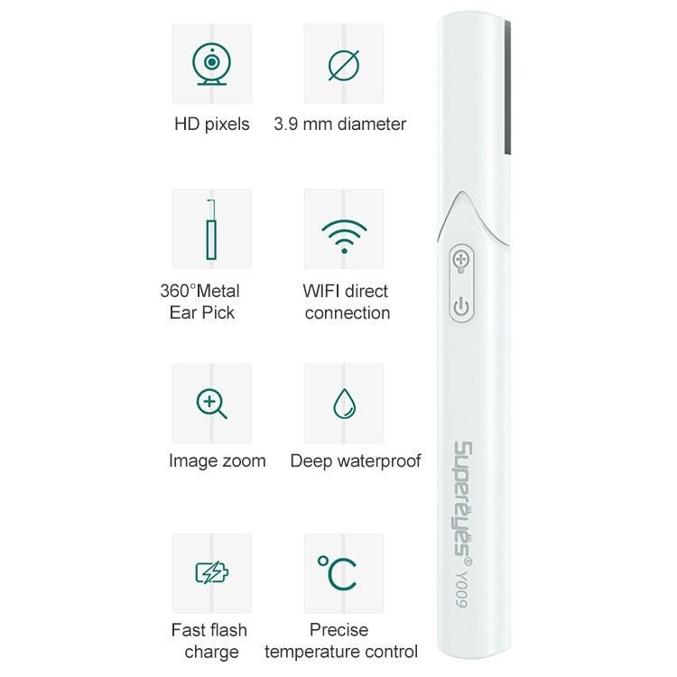 Supereyes Y009 Visual Ear Pick Acne Cleaning Microscopic Magnifying Mirror Endoscope, Y009