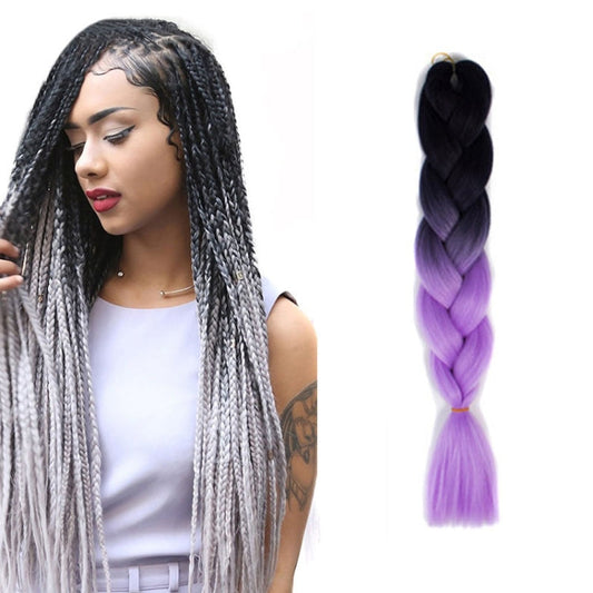 Fashion Color Gradient Individual Braid Wigs Chemical Fiber Big Braids, Length: 60cm(04 Black+Red), 58, 60