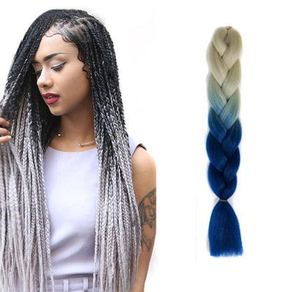 Fashion Color Gradient Individual Braid Wigs Chemical Fiber Big Braids, Length: 60cm(04 Black+Red), 58, 60