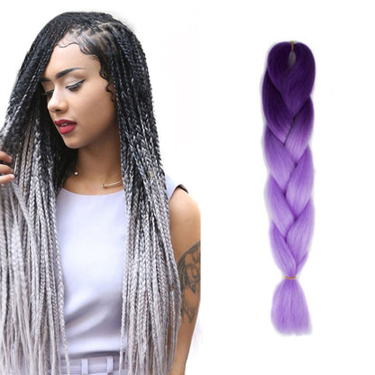 Fashion Color Gradient Individual Braid Wigs Chemical Fiber Big Braids, Length: 60cm(04 Black+Red), 04, 05, 07, 09, 10, 11, 12, 13, 14, 19, 20, 22, 23, 24, 32, 33, 39, 40, 41, 48, 52, 53, 55, 57