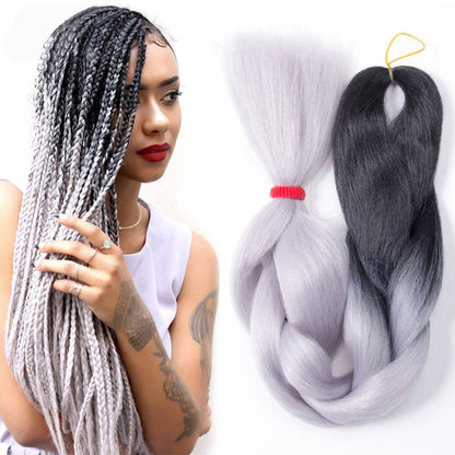 Fashion Color Gradient Individual Braid Wigs Chemical Fiber Big Braids, Length: 60cm(04 Black+Red), 58, 60