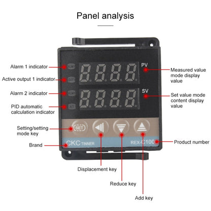 REX-C100 Thermostat + Thermocouple + SSR-40 DA Solid State Module Intelligent Temperature Control Kit, 40DA