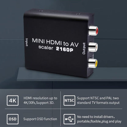 Mini HDMI to AV / CVBS Composite Video Signal Converter, Mini HDMI to AV / CVBS
