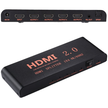 CY-042 1X4 HDMI 2.0 4K/60Hz Splitter, EU Plug, 1X4