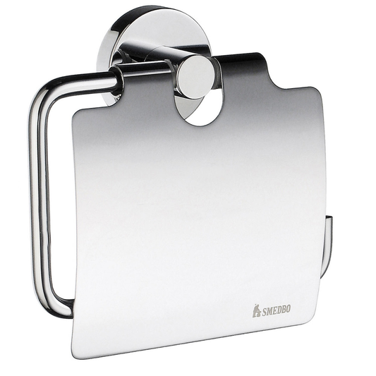 Smedbo Home Toilet Roll Holder with Cover – Polished Chrome HK3414