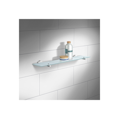 Smedbo Home Frosted Glass Bathroom Shelf – Polished Chrome HK347