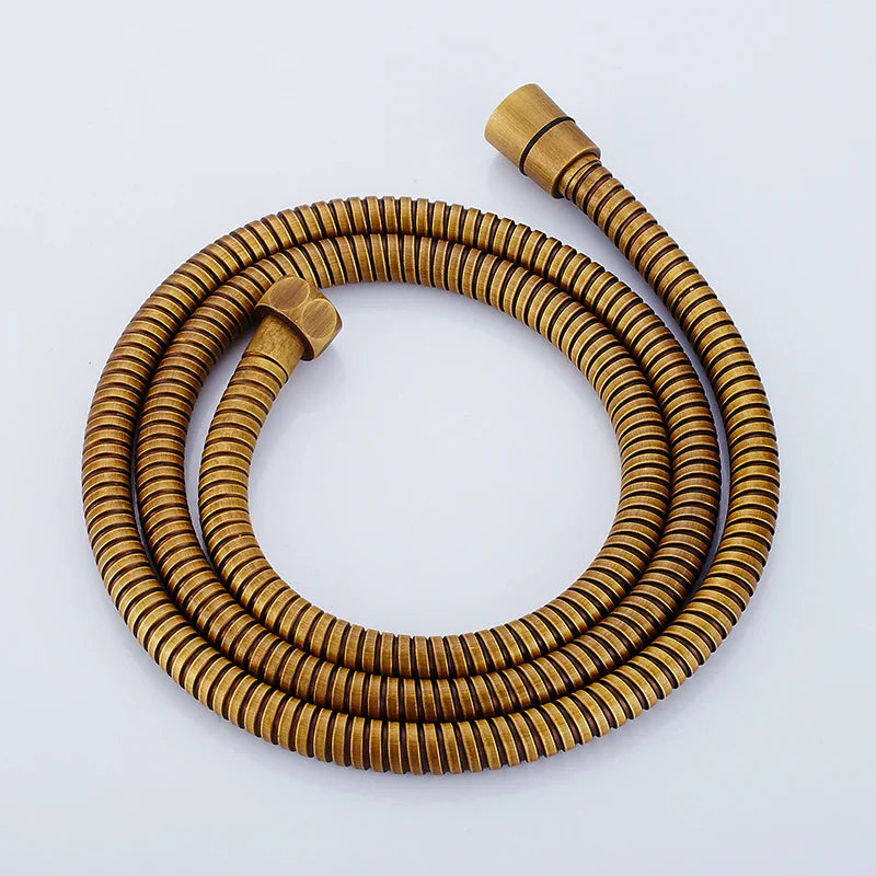 G1/2 " Flexible Brushed Gold Shower Hose 1.5m Antique Plumbing Hose Stainless Steel Gray Bathroom Water Head Shower head Pipe