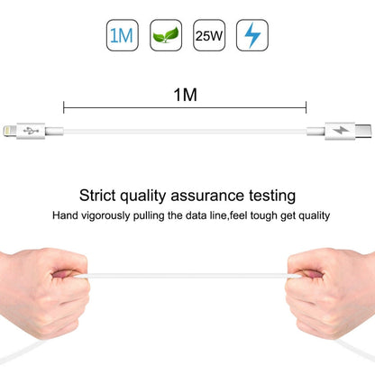 HAWEEL 25W 3A USB-C / Type-C to 8 Pin PD Fast Charging Cable for iPhone, iPad, Cable Length:1m, Type-C to 8 Pin 1m