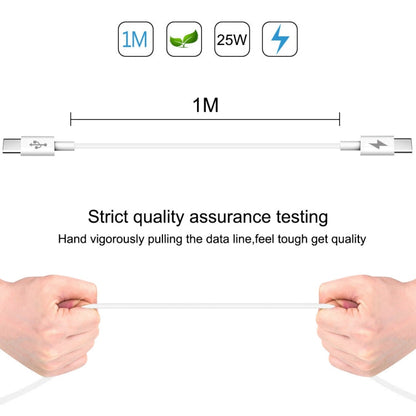 HAWEEL 25W 3A Type-C / USB-C to Type-C / USB-C PD Fast Charging Data Cable, Length: 1m, Type-C to Type-C 1m White