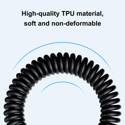 HAWEEL 1m 5A USB-C / Type-C to USB-C / Type-C Retractable Coiled PD Fast Charging Cable, 1m 5A Type-C
