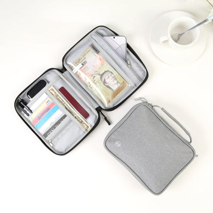 HAWEEL Passport Wallet Document Organizer Credit Cards Case Bag with Handle, Handle Bag