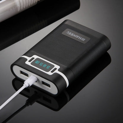 HAWEEL DIY 4 x 18650 Battery (Not Included) 10000mAh Power Bank Shell Box with 2 x USB Output & Display for iPhone, Galaxy, Sony, HTC, Google, Huawei, Xiaomi, Lenovo and other Smartphones, DIY 4 x 18650 10000mAh  Battery (US)                           ...