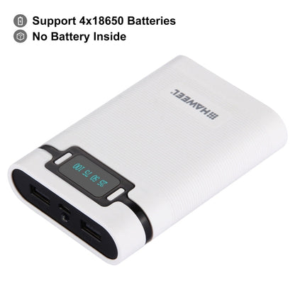 HAWEEL DIY 4 x 18650 Battery (Not Included) 10000mAh Power Bank Shell Box with 2 x USB Output & Display for iPhone, Galaxy, Sony, HTC, Google, Huawei, Xiaomi, Lenovo and other Smartphones, DIY 4 x 18650 10000mAh  Battery (US)                           ...