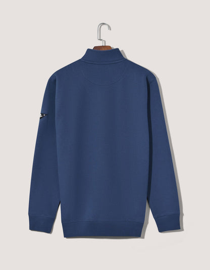 Mid Blue Mock Neck Fleece Zipper