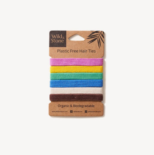 6 Pack Plastic Free Hair Ties – Colour