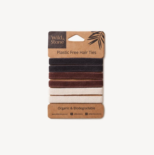 6 Pack Plastic Free Hair Ties – Natural