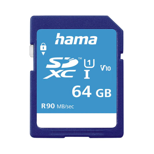 Hama 64GB SDXC Memory Card Class 10 UHS-I V10 90MB/s