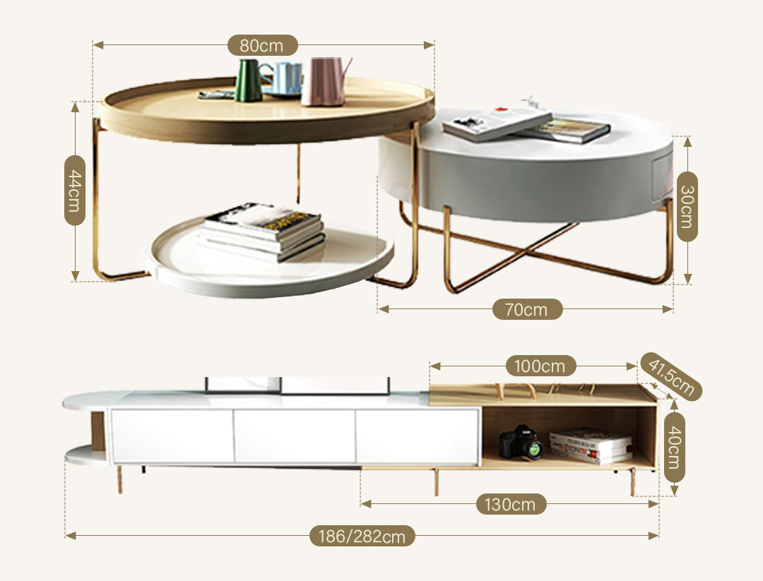 Harper Nesting Coffee Table, Oak