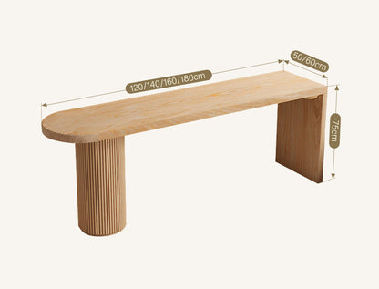 Haruki Narrow Office Desk, Solid Wood, Light Oak