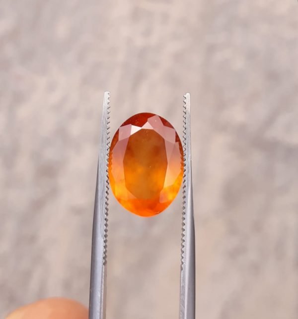 5.6ct Hessonite Garnet - Natural Faceted Hessonite Gem - 14x10mm