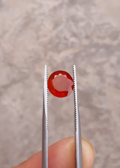 3.8ct Hessonite Garnet - Natural Faceted Hessonite Gem -  9mm