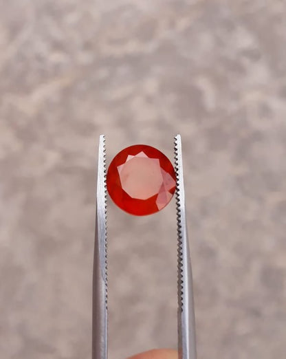 3.8ct Hessonite Garnet - Natural Faceted Hessonite Gem -  9mm