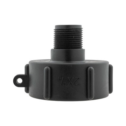 IBC 2” S60X6 Cap with BSPF Thread-Quick Connect Male Valve and Hose Connector 3/4" BSPF