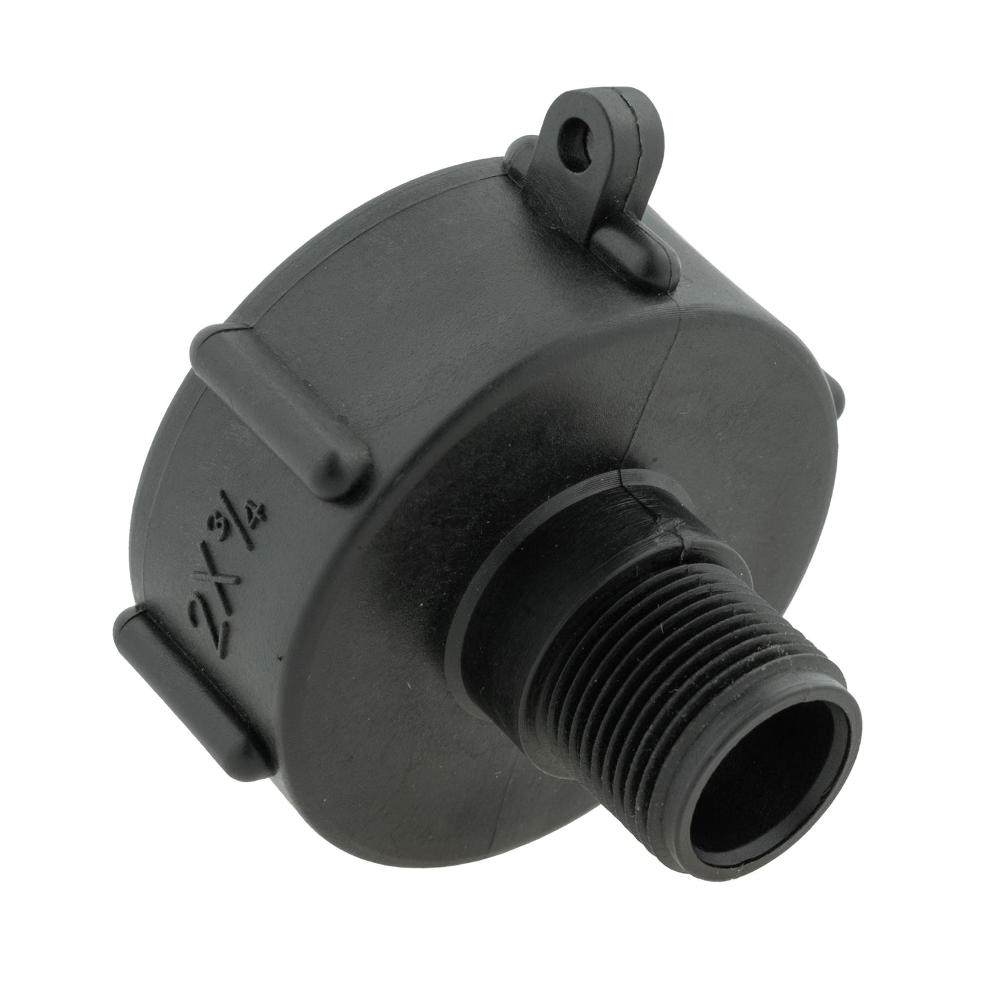 IBC 2” S60X6 Cap with BSPF Thread-Quick Connect Male Valve and Hose Connector 3/4" BSPF
