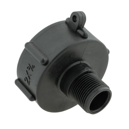 IBC 2” S60X6 Cap with BSPF Thread-Quick Connect Male Valve and Hose Connector 3/4" BSPF