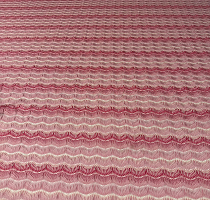 Pink Wave Pattern Mesh Knit Fabric by the Metre