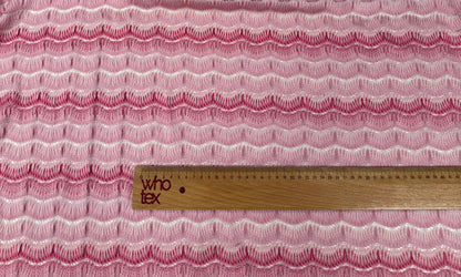 Pink Wave Pattern Mesh Knit Fabric by the Metre