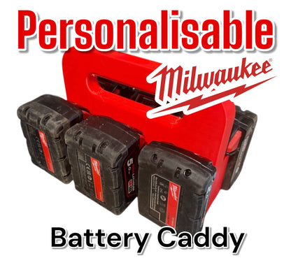 Milwaukee M18 18v Battery Carrier for 4 or 6 Batteries | DIY Gift | Builders Gift | Gift For Dad | Heavy Duty | Personalisable | Christmas Gift Idea