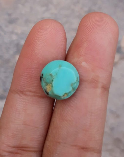 Natural Light Green Turquoise - Persian Qalmi Feroza - Green Feroza - 6.8ct- 11x11mm